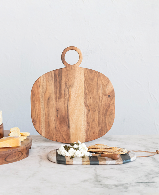 Acacia Wood Cheese/Cutting Board w/ Handle