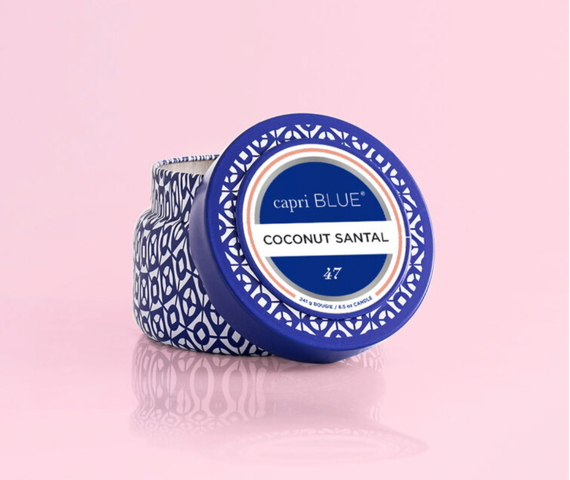 Coconut Santal Blue Tin Candle - 8.5oz