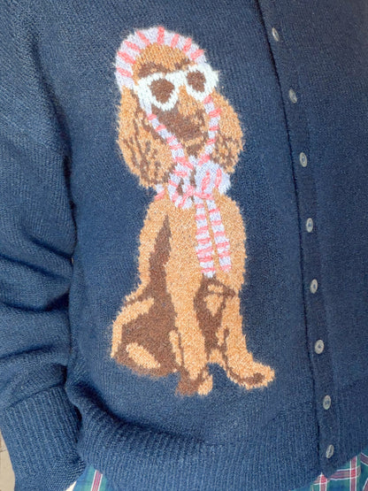 The Poodle Cardigan in Navy