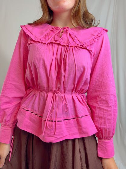 The Peter Pan Collar Top in pink