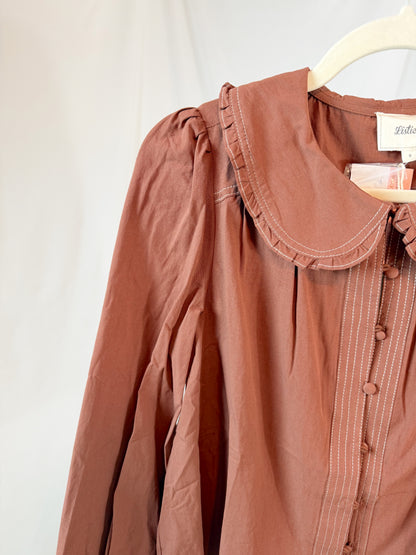 The Claire Top in Brown