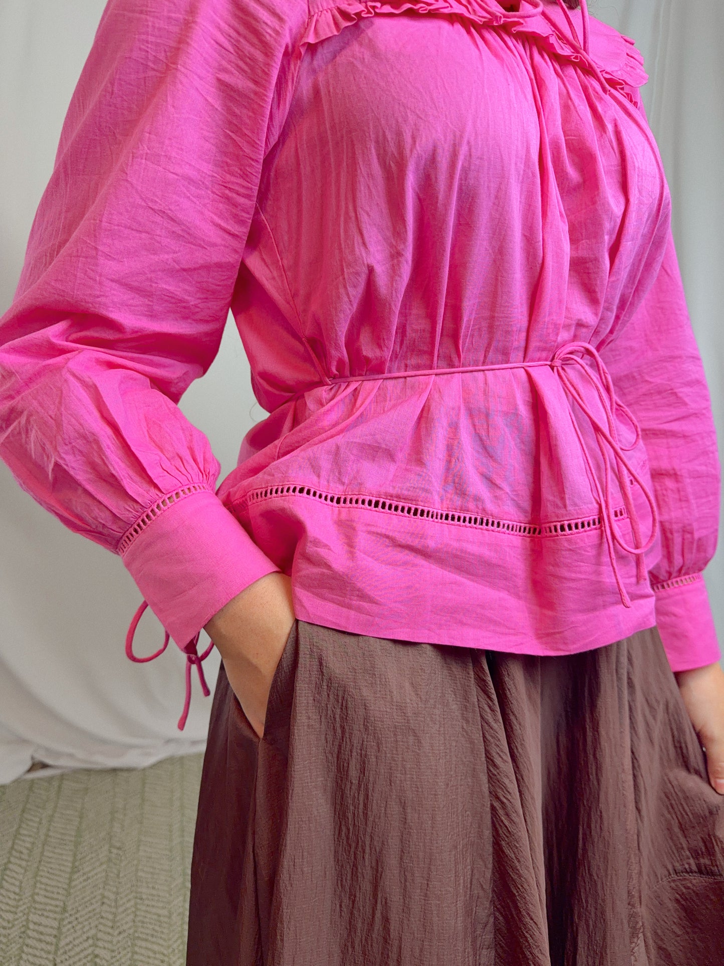 The Peter Pan Collar Top in pink