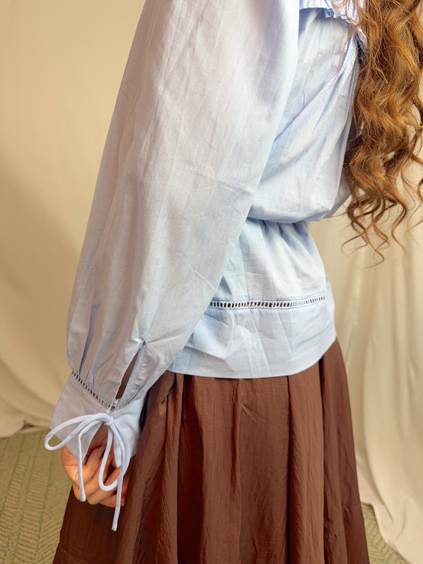 The Peter Pan Collar Top in blue