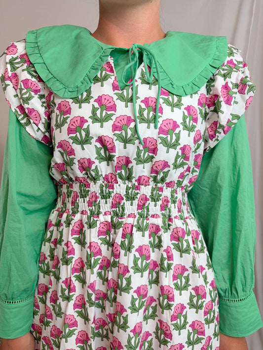 The Peter Pan Collar Top in green