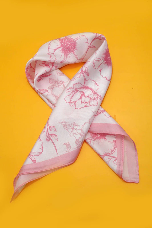 PETITE FLOWER PRINT SILK SCARF