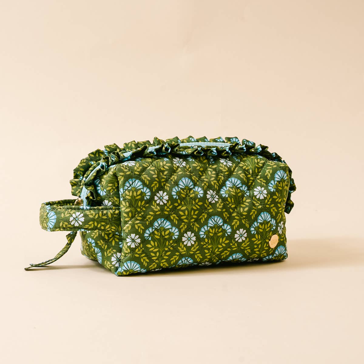 Essentials Quilted Cosmetic Pouch–Everbloom Forest Green