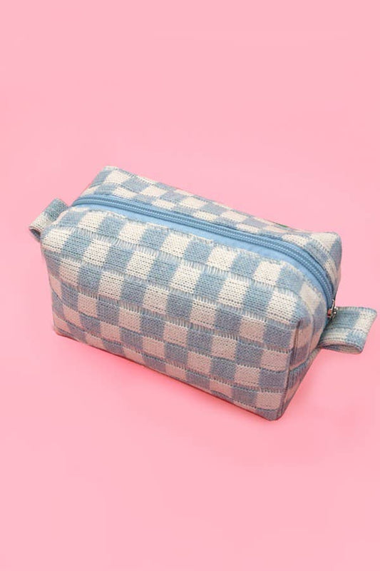 CHECKER MAKEUP COSMETIC POUCH BAG