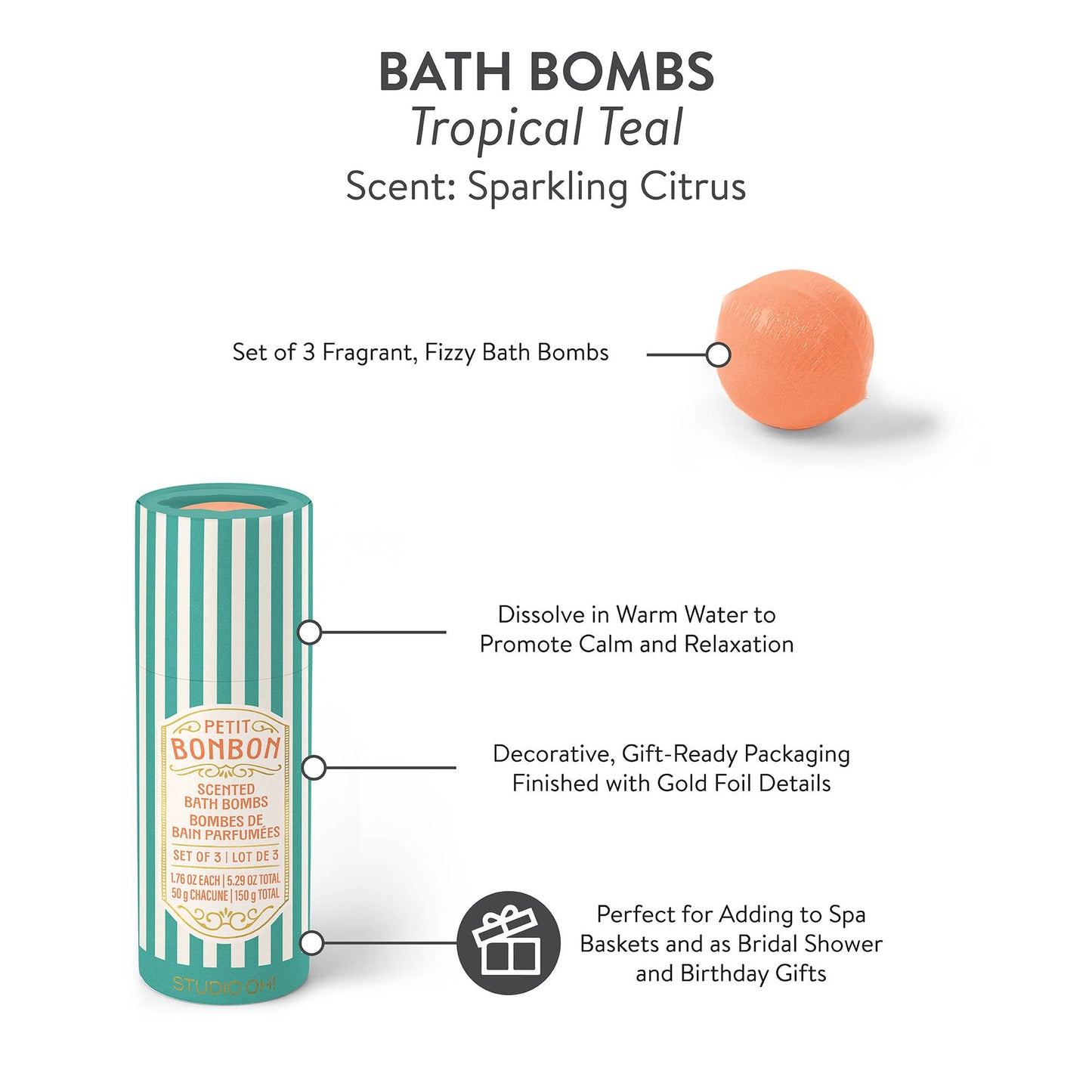 Petit Bon Bon Dreamy Teal Bath Bombs