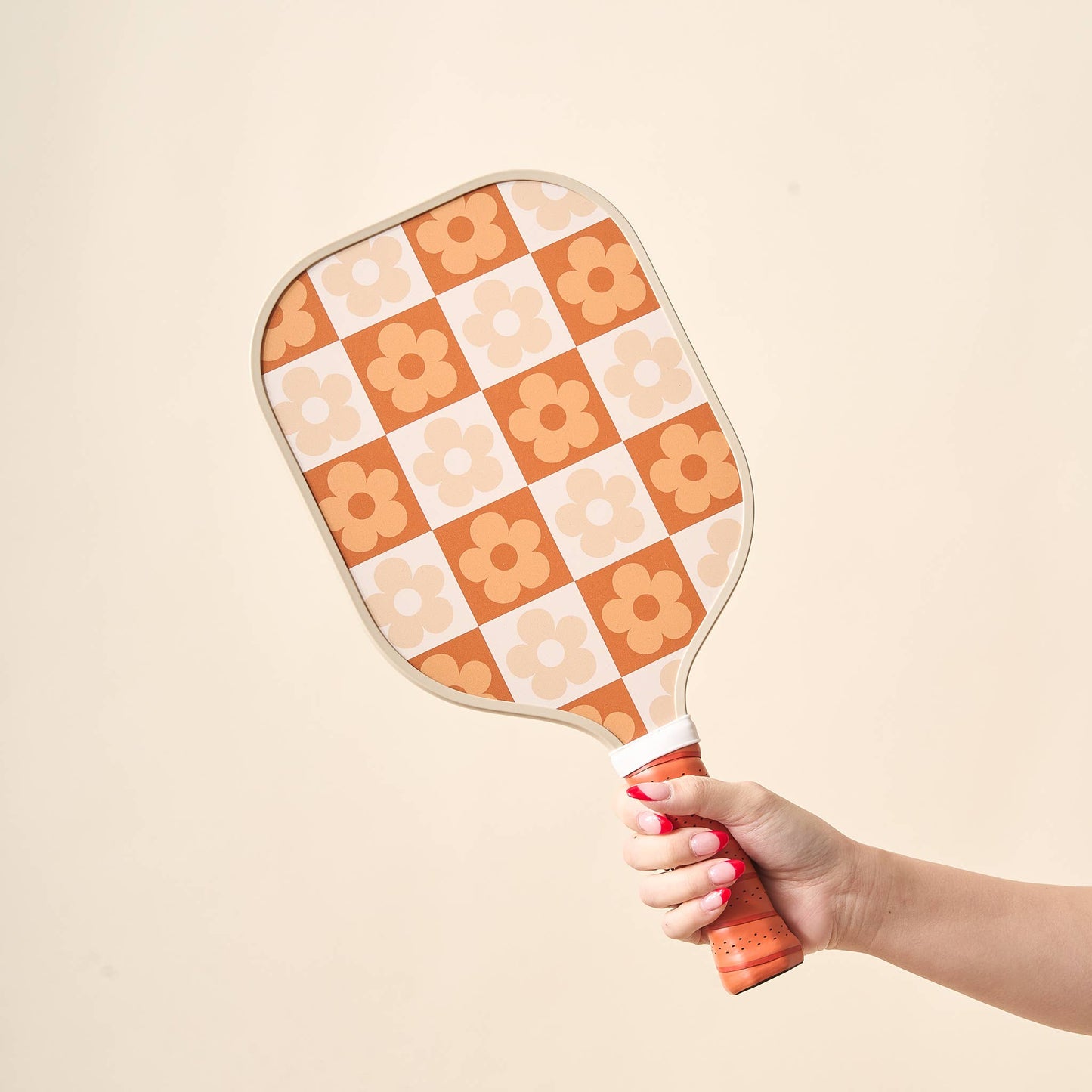 Pickleball Paddle-Flower Check Brown