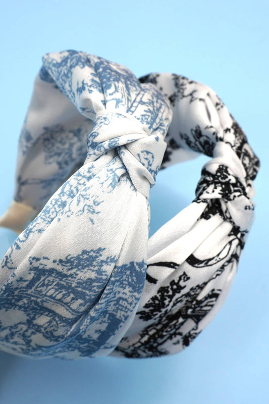 FLORAL TOILE PATTERN HEADBAND