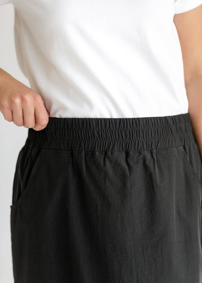 Andie Black Hiking Midi Skirt