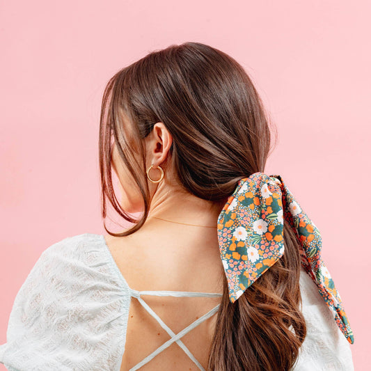 Floral Hair Scarf - Sweet Meadow Dark Green