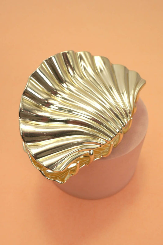 SEASHELL  GOLD SILVER ALLOY HAIR CLAW HAIR CLIP