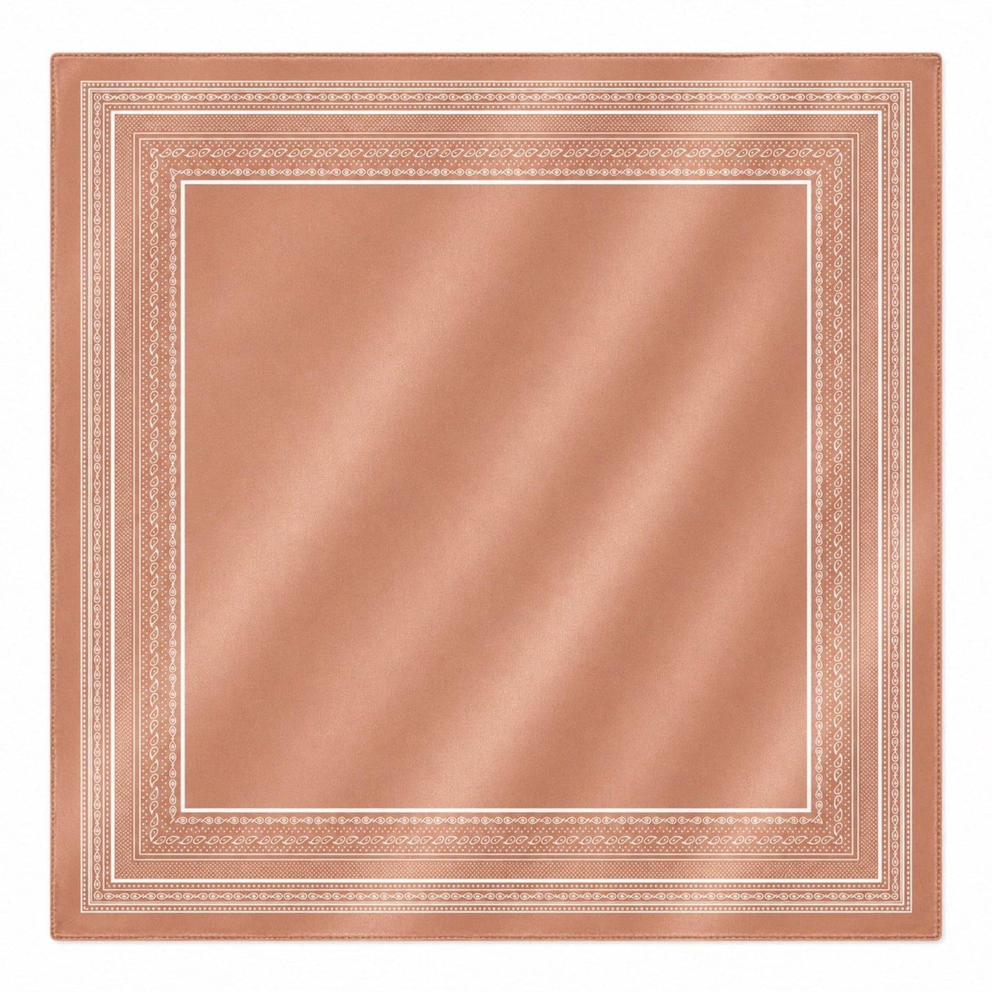 Golden Camel Paisley Border Satin Scarf