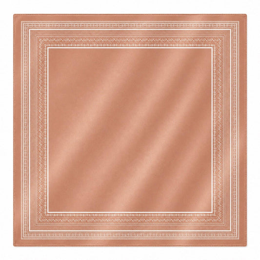 Golden Camel Paisley Border Satin Scarf