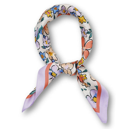 Purple Floral Bandana Summer Scarf