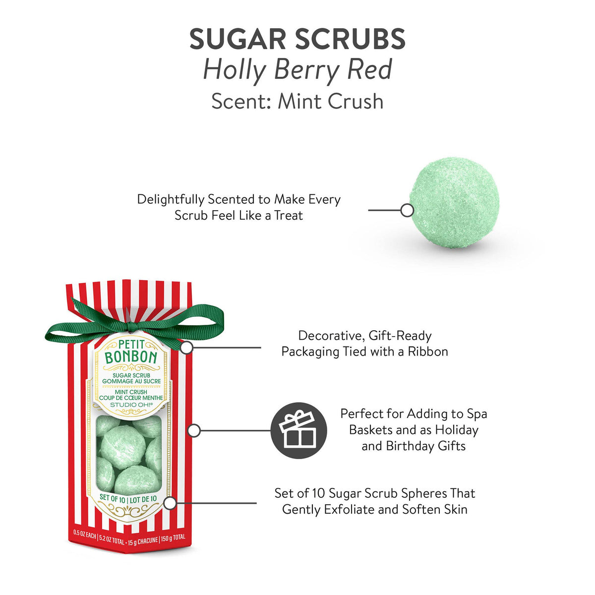 Petit Bonbon Holly Berry Red Sugar Scrub