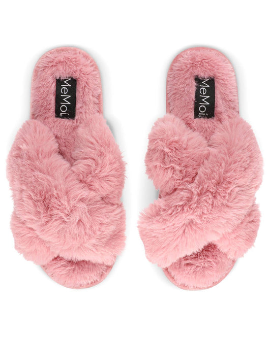 Beverly Faux Fur Open Toe Plush Slipper
