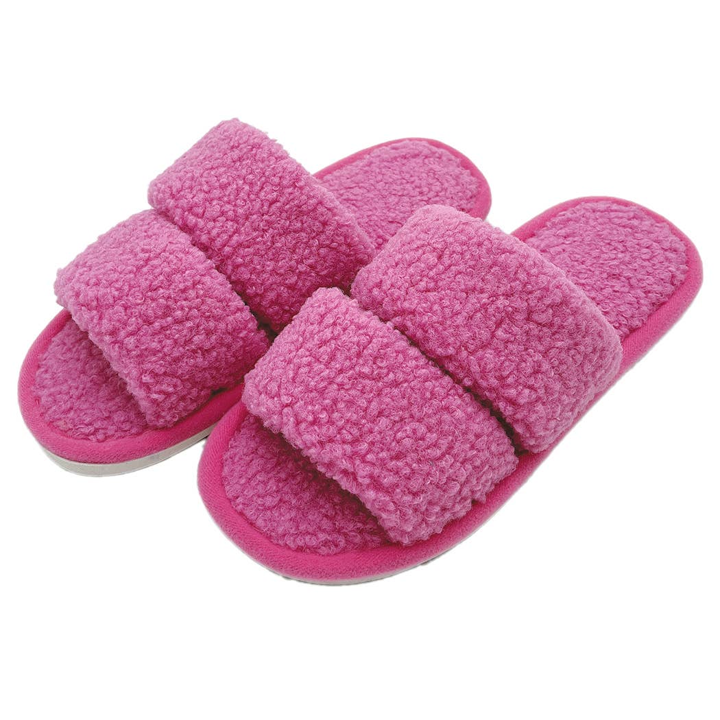 Pink Sherpa Slippers