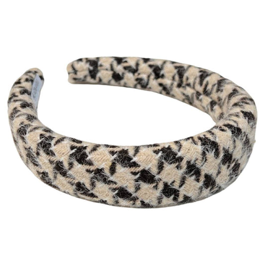 Padded Headband - Brown Houndstooth