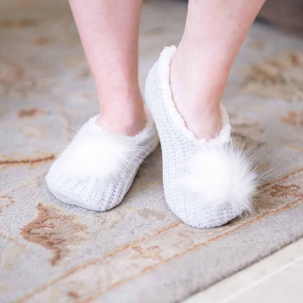 Women's Pom Pom Sherpa Footies