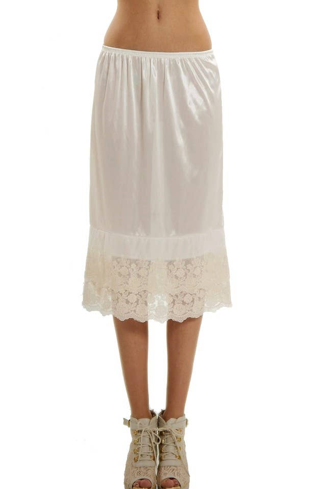 Women Slip Skirt Extender - black & white