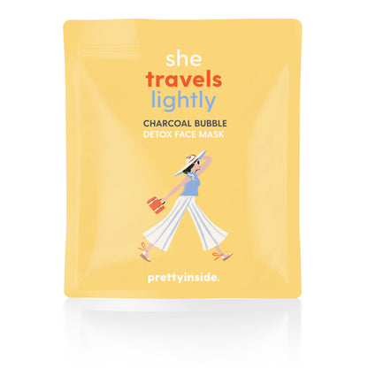 PrettyInside 'She Travels Lightly' Charcoal Face Mask